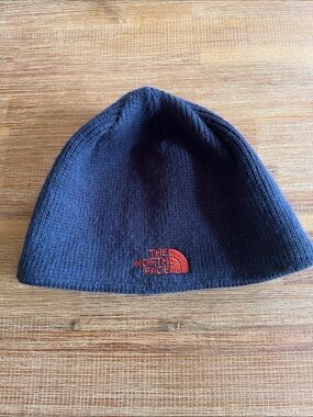 The North Face Navy Blue Logo Knit Beanie Hat One Size Unisex